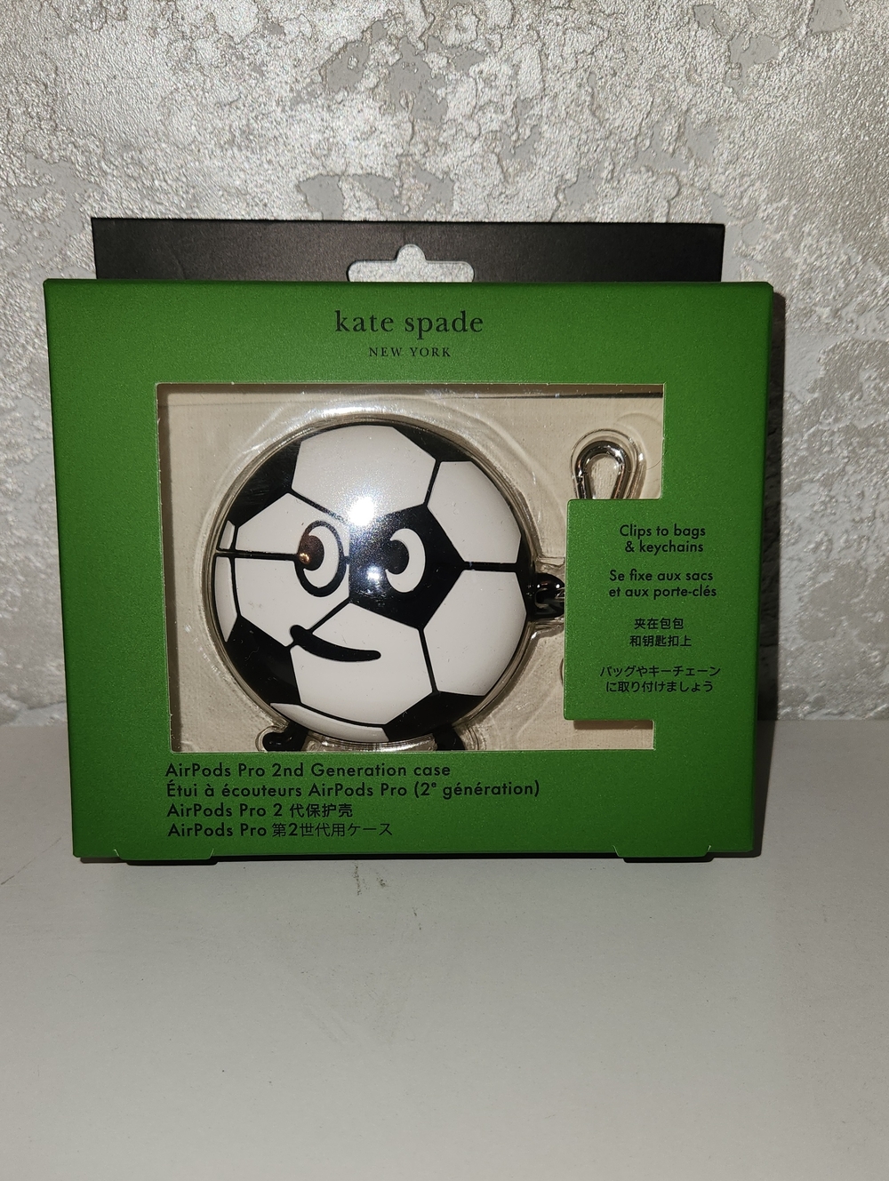kate spade Black & White Soccer Ball AirPods Pro Case